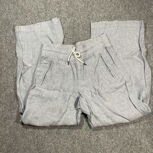 Athleta Pants Cabo Linen Wide Leg Size 4 Chambray Resortwear Beachy Summer Flowy